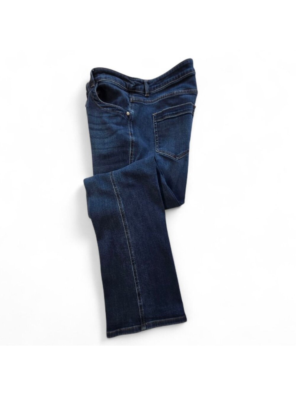 J.Jill Denim High-Rise Boot Cut Jeans Dark Wash Size 14R Cotton Blend Stretch - Picture 10 of 14